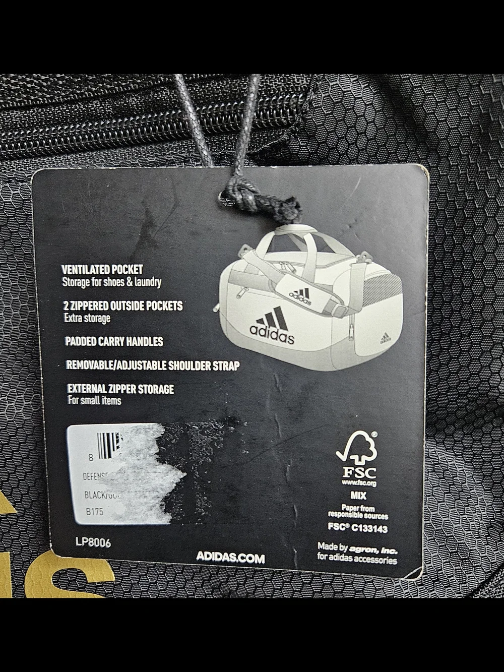 adidas Defense 2 Medium Duffel Bag Black/Gold